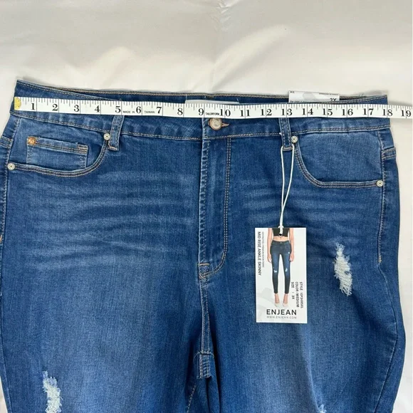 *NEW* Enjean Denim Mid-Rise Ankle Length Skinny Jean Plus Size 3X - Picture 6 of 8